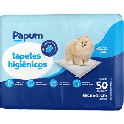 Tapete Higiênico Papum 60x55cm para Cães de Pequeno Porte