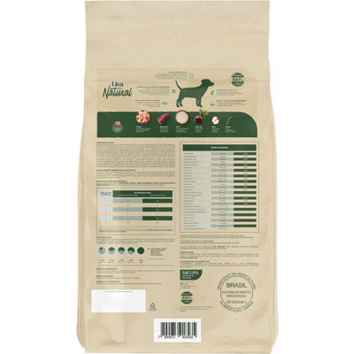 Ração Liva Natural Frango e Batata Doce Cães Adultos Raças Pequenas