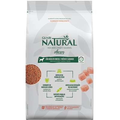 Ração Guabi Natural Frango para Cães Adultos Obesos Raças Médias e Grandes