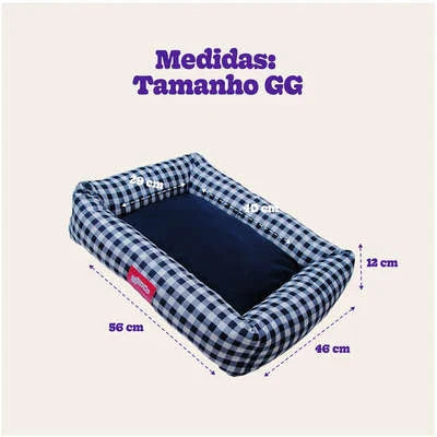 Cama Kroco Flex Xadrez Azul Marinho