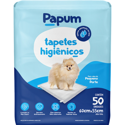 Tapete Higiênico Papum 60x55cm para Cães de Pequeno Porte