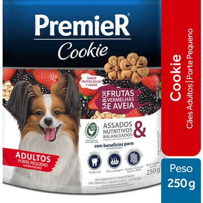 Biscoito PremieR Cookie para Cães Adultos Porte Pequeno Sabor Frutas Vermelhas