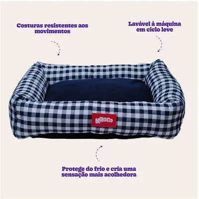 Cama Kroco Flex Xadrez Azul Marinho