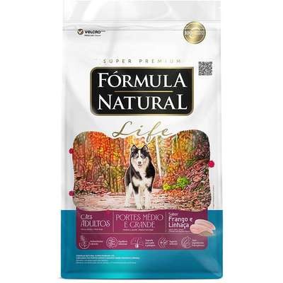 Ração Fórmula Natural Life Super Premium para Cães Adultos de Raças Média e Grande