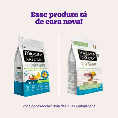 Biscoito Fórmula Natural Super Premium para Cães Porte Mini e Pequeno Sabor Banana e Batata Doce