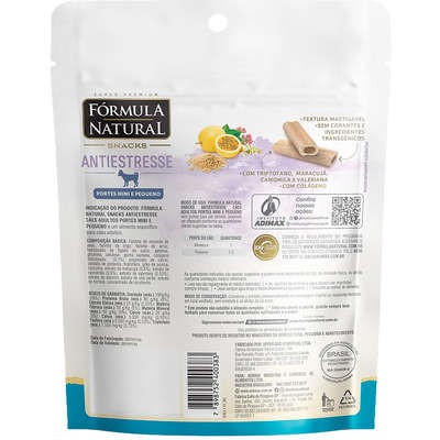 Snack Formula Natural Antiestresse para Cães Porte Mini e Pequeno 120g