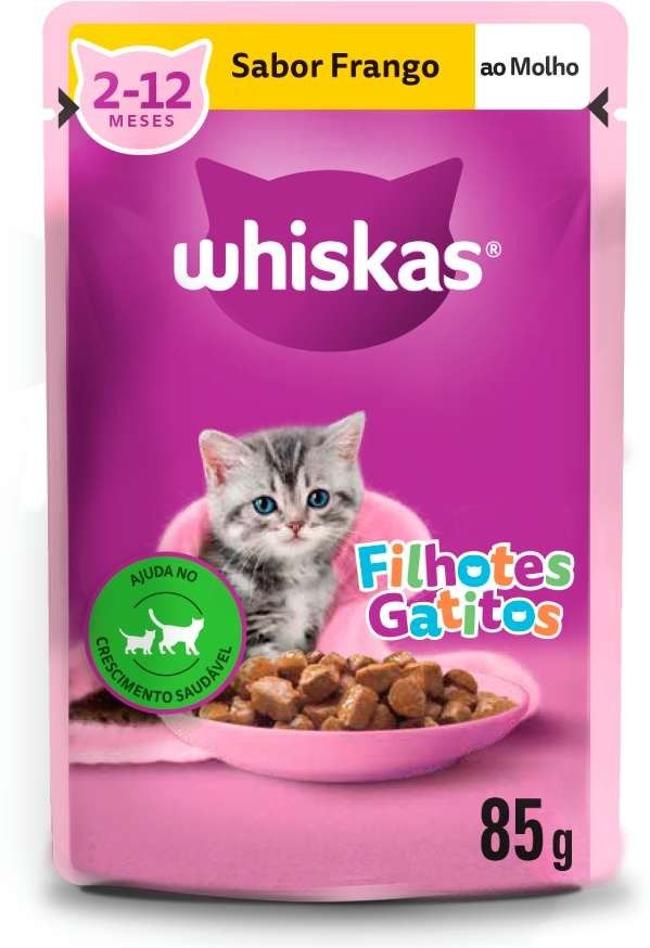 KIT Ração Úmida Whiskas Sachê para Gatos Filhotes 40 UNIDADES