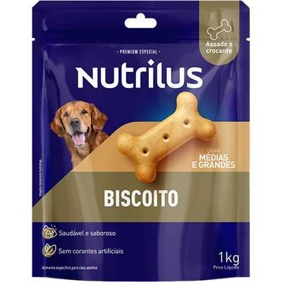 Biscoito Nutrilus para Cães Adultos Porte Médio e Grande