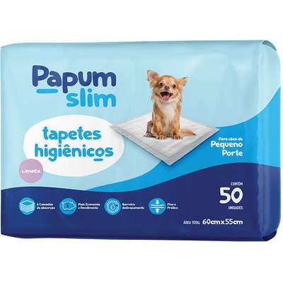 Tapete Higiênico Papum Econômico Slim Lavanda 60x55cm para Cães de Porte Pequeno