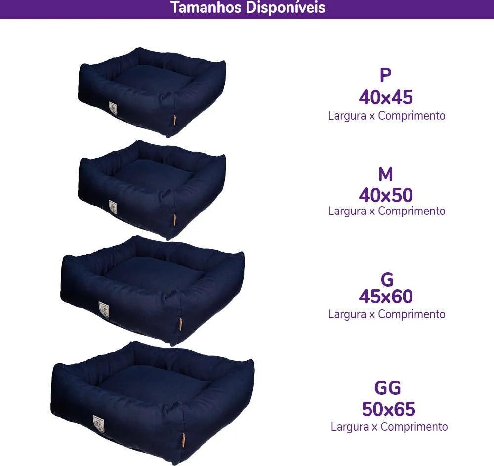 Cama Retangular Fábrica Pet Marinho