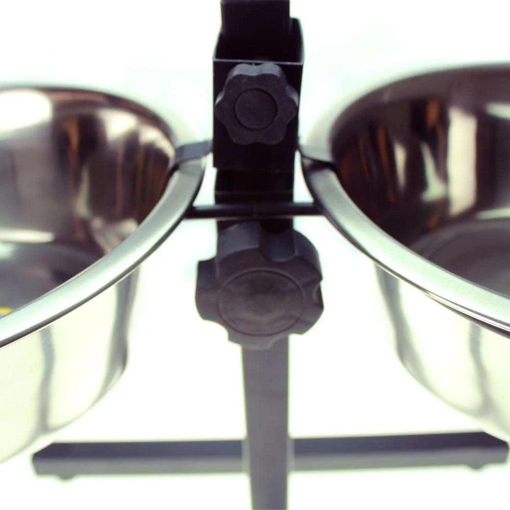 Comedouro Duplo de Inox Ajustável em Altura Chalesco