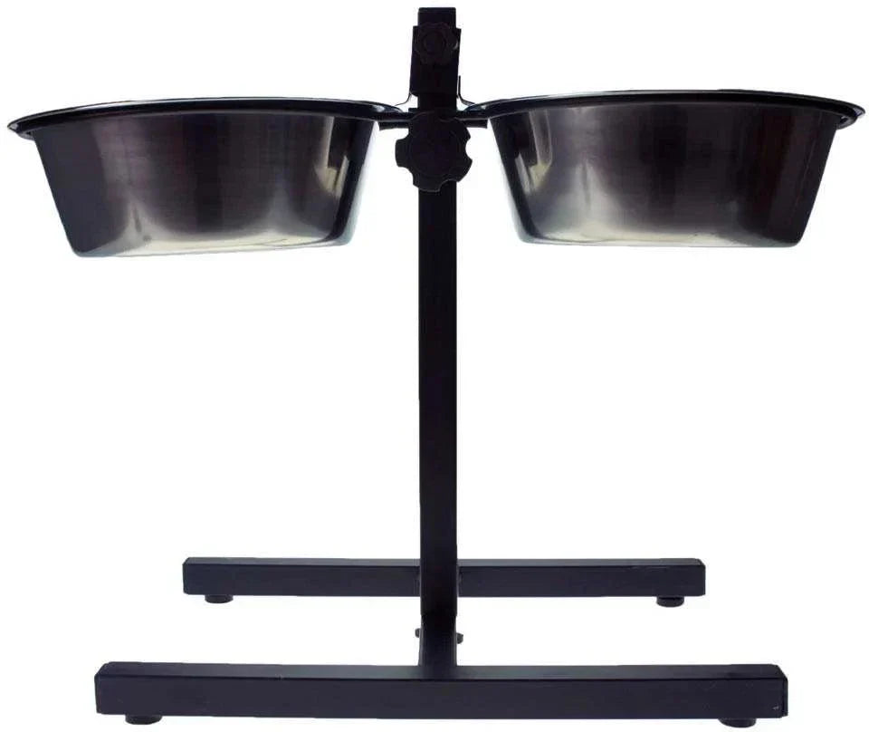 Comedouro Duplo de Inox Ajustável em Altura Chalesco