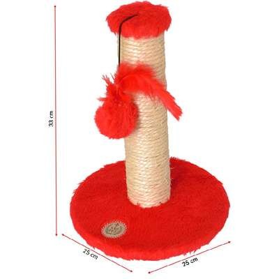 Brinquedo Arranhador São Pet Redondo em Pelúcia Vermelho