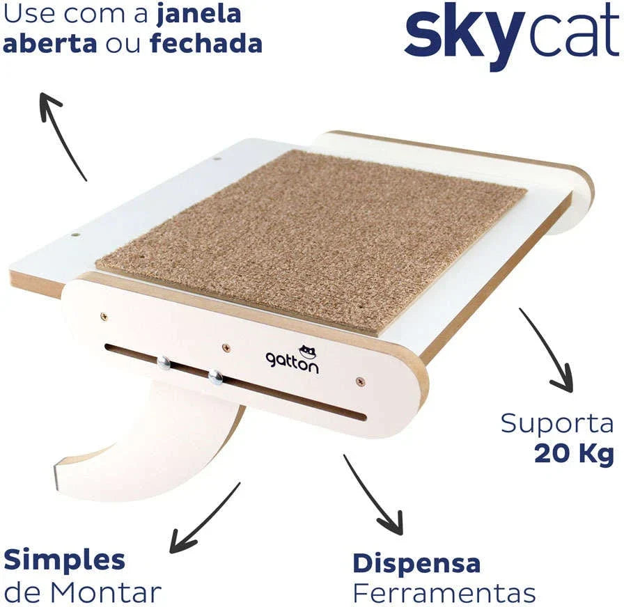 Cama Janeleira Gatton Sky Cat Branca para Gatos