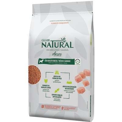 Ração Guabi Natural Frango para Cães Adultos Obesos Raças Médias e Grandes