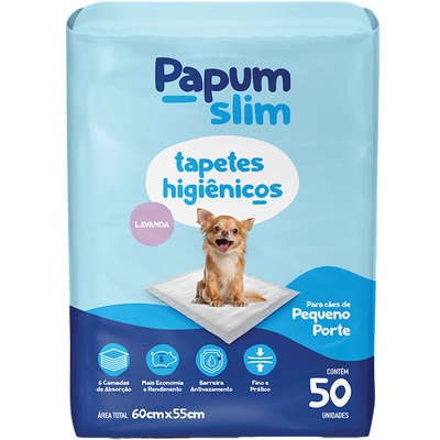 Tapete Higiênico Papum Econômico Slim Lavanda 60x55cm para Cães de Porte Pequeno