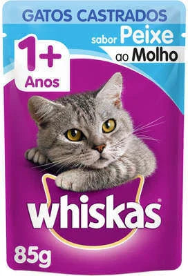 Kit Ração Úmida Whiskas Sachê para Gatos Adultos Castrados - 40 Unidades