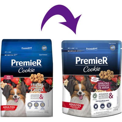 Biscoito PremieR Cookie para Cães Adultos Porte Pequeno Sabor Frutas Vermelhas