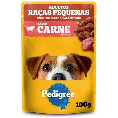 Ração Úmida Pedigree Sachê Carne ao Molho para Cães Adultos de Raças Pequenas