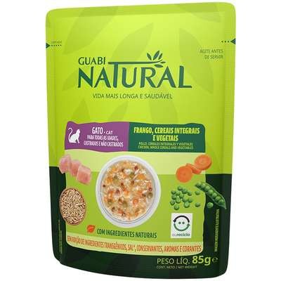 Ração Úmida Guabi Natural Cereias e Vegetais para Gatos