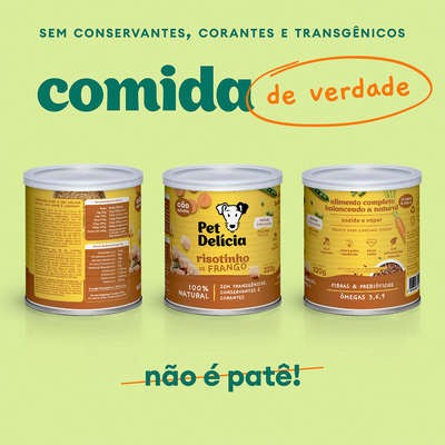 Ração Úmida Pet Delícia Natural Risotinho de Frango Fácil Digestão 320 g