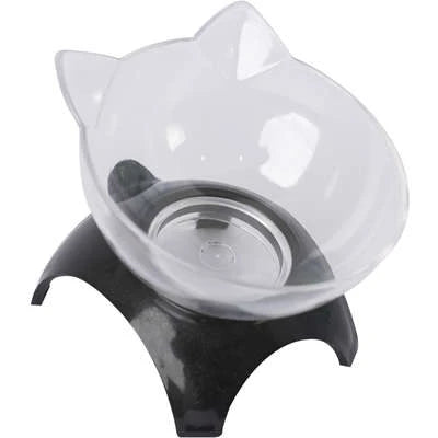 Comedouro e Bebedouro Elevado Individual Acrílico para Gatos