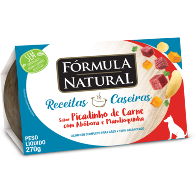Ração Úmida Fórmula Natural Receitas Caseiras Picadinho de Carne com Abóbora e Mandioquinha para Cães