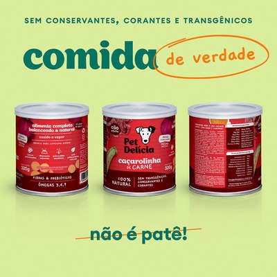 Ração Úmida Pet Delícia Natural Caçarolinha de Carne