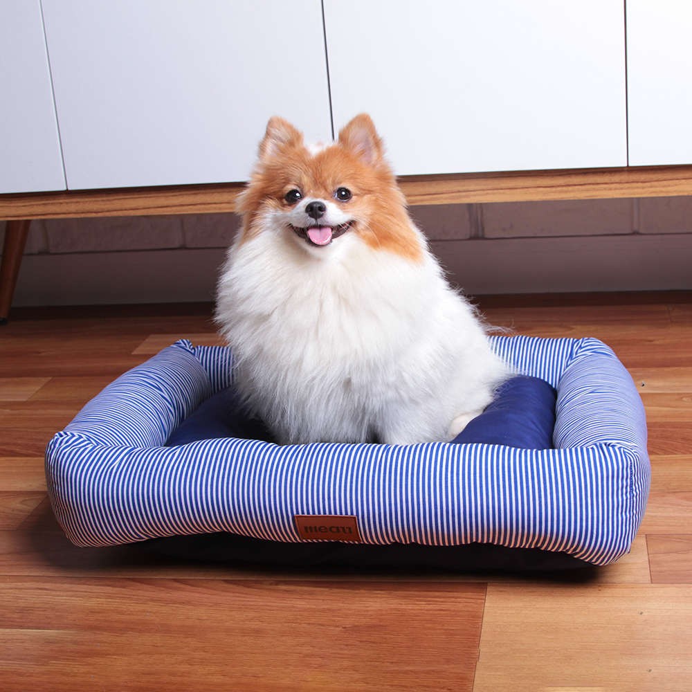 Cama Retangular Meau Listra Azul Marinho