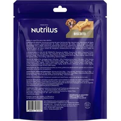 Biscoito Nutrilus para Cães Adultos Porte Médio e Grande