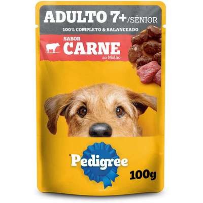 Ração Úmida Pedigree Sachê Carne ao Molho para Cães Sênior 7 + Anos 54 Unidades