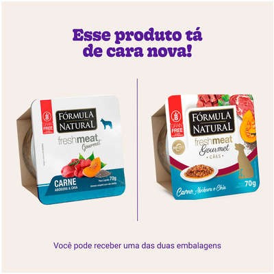 Ração Úmida Fórmula Natural Fresh Meat Gourmet Carne, Abóbora e Chia para Cães Adultos 70g