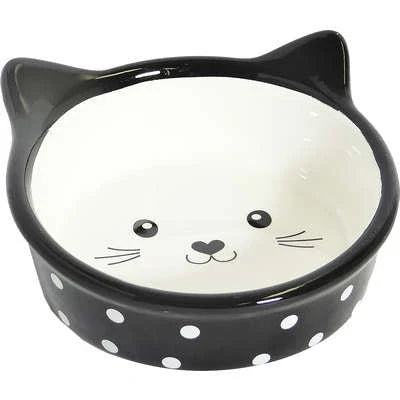 Comedouro Porcelana The Pets Face Cat Preto