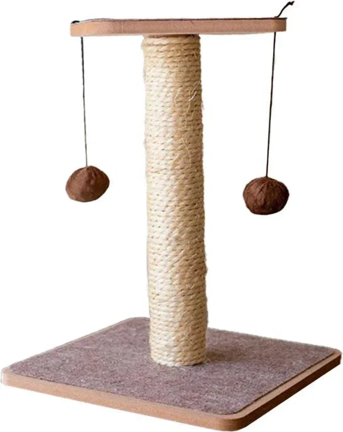 Brinquedo Arranhador Chão com Carpete Marrom