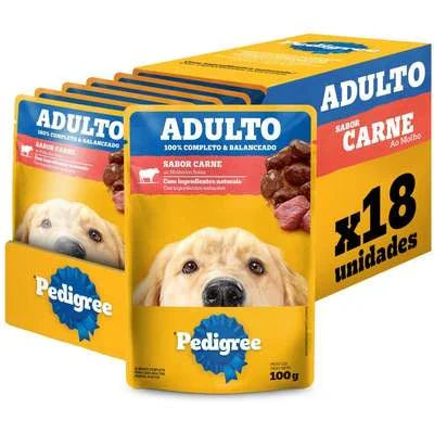 Ração Úmida Pedigree Sachê Carne ao Molho para Cães Adultos 54 Unidades