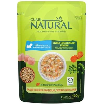 Ração Úmida Guabi Natural Frango, Cereais Integrais e Vegetais para Cães