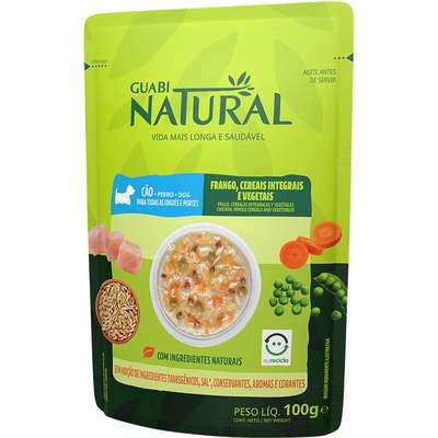 Ração Úmida Guabi Natural Frango, Cereais Integrais e Vegetais para Cães