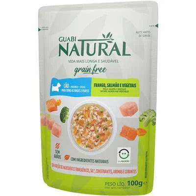 Ração Úmida Guabi Natural Grain Free Frango, Salmão e Vegetais para Cães